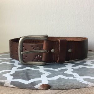 Brown leather belt